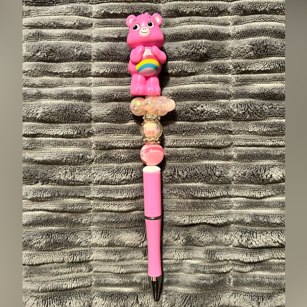 Pink Bear Beadable Pen
